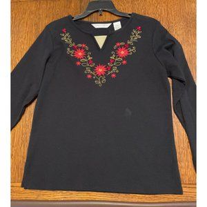 Women's Petite Christmas long sleeved top, Small Size Draper's and Damon's
